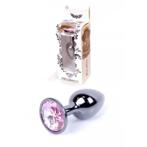 Анальна пробка B - Series HeavyFun Jawellery Dark Silver Plug, рожева