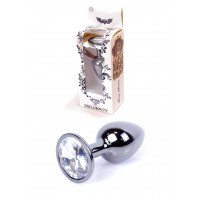Анальна пробка B - Series HeavyFun Jawellery Dark Silver, прозора