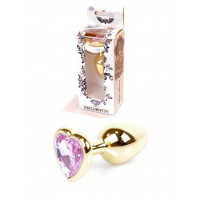 Анальна пробка B - Series HeavyFun Jawellery Gold Heart, рожева
