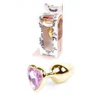 Анальна пробка B - Series HeavyFun Jawellery Gold Heart, рожева — Переглянути зображення 1