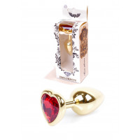 Анальна пробка -Jewellery Gold  Heart PLUGRed