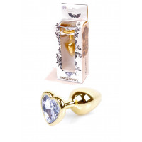 Анальна пробка Jawellery Gold  Heart PLUG-Clear