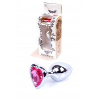 Анальна пробка  -Jawellery Silver  Heart PLUGPink
