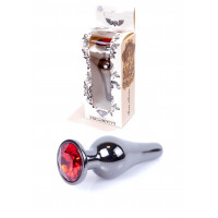 Анальна пробка B - Series HeavyFun Jewellery Dark Silver, червона
