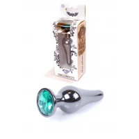 Анальна пробка B - Series HeavyFun Jawellery Dark Silver, зелена