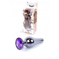 Анальна пробка B - Series HeavyFun Jawellery Dark Silver, фіолетова