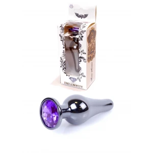 Анальна пробка B - Series HeavyFun Jawellery Dark Silver, фіолетова