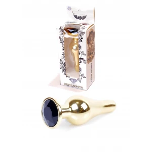 Анальна пробка B - Series HeavyFun Jawellery Gold, чорна