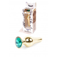 Анальна пробка B - Series HeavyFun Jawellery Gold, зелена