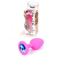 Анальна пробка B - Series HeavyFun Jawellery Pink Silikon, рожево-синя — Переглянути зображення 1