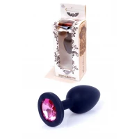 Анальна пробка Jawellery Black Silikon PLUG SmallPink Diamond — Переглянути зображення 1