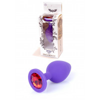 Анальна пробка B - Series HeavyFun Jewellery, фіолетова, силіконова, M розмір