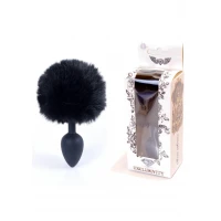 Анальна пробка - Jawellery Silikon PLUG Bunny Tail Black — Просмотреть изображение 1
