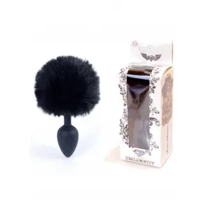 Анальна пробка - Jawellery Silikon PLUG Bunny Tail Black