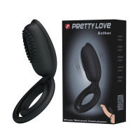 Віброкільце для члена Pretty Love Esther, чорне