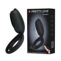 Віброкільце для члена Pretty Love Esther, чорне — Переглянути зображення 1