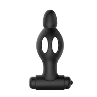 Анальна пробка з вібрацією MR Play Super Rower Silicone Vibrating Anal Plug, чорний — Просмотреть изображение 1
