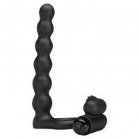 Віброкільце з анальним стимулятором Pretty Love Hercules Penis Sheath III, чорне