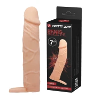 Насадка на пеніс Pretty Love Penis Sleeve, тілесна, 18 см — Переглянути зображення 1