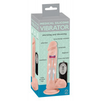 Вібратор з пульсацією Medical Silicone Vibrator, тілесний