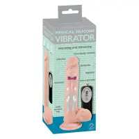 Вібратор з пульсацією Medical Silicone Vibrator, тілесний — Просмотреть изображение 1