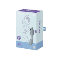 Вакуумний стимулятор клітора для жінок з вібрацією Satisfyer Curvy Trinity 3, сірий