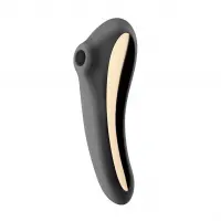 Вакуумний стимулятор клітора для жінок з вібрацією Satisfyer Dual Kiss, чорний