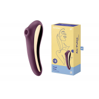 Вакуумний стимулятор клітора для жінок з вібрацією Satisfyer Dual Kiss, фіолетовий