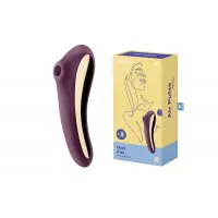 Вакуумний стимулятор клітора для жінок з вібрацією Satisfyer Dual Kiss, фіолетовий