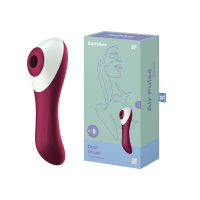 Вакуумний стимулятор клітора для жінок з вібрацією Satisfyer Dual Crush, бордовий