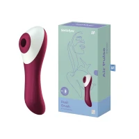 Вакуумний стимулятор клітора для жінок з вібрацією Satisfyer Dual Crush, бордовий — Переглянути зображення 1