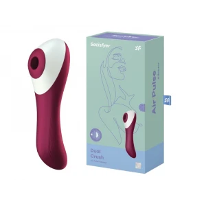 Вакуумний стимулятор клітора для жінок з вібрацією Satisfyer Dual Crush, бордовий