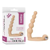 Анальна насадка з вібрацією The Ultra Soft Double, тілесна — Переглянути зображення 1
