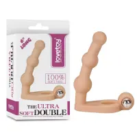 Анальна насадка з вібрацією The Ultra Soft Double, тілесна — Переглянути зображення 1