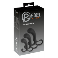 Набір стимуляторів простати Rebel Mens Gear 3-Piece Prostate Plug Set, чорний