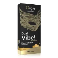 Збуджуючий гель з ефектом вібрації Orgie Dual Vibe! Liquid Vibrator Pina Colada, піна колада, 15 мл — Переглянути зображення 1