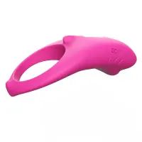 Ерекційне кільце з вібрацією Boss Series Vibro Shark, рожеве — Просмотреть изображение 1