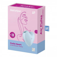 Вакуумний стимулятор клітора для жінок з вібрацією Satisfyer Cutie Heart, блакитний
