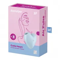 Вакуумний стимулятор клітора для жінок з вібрацією Satisfyer Cutie Heart, блакитний — Переглянути зображення 1