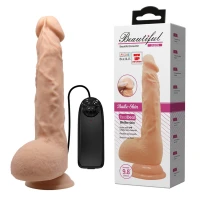 Фалоімітатор з мошонкою з вібро Baile Skin Bonny 9,8 — Переглянути зображення 1