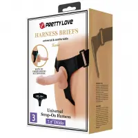 Страпон Pretty Love Harness Briefs Kevin 7.2 Dildo, тілесний — Просмотреть изображение 1