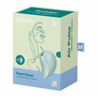 Вакуумний стимулятор клітора для жінок з вібрацією Satisfyer Pearl Diver, бірюзовий