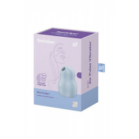 Вакуумний стимулятор клітора для жінок з вібрацією Satisfyer Pro To Go 1, блакитний