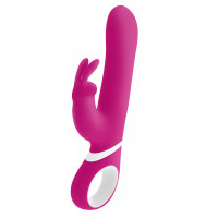 Вібратор з ротацією S Pleasures Premium Naughty Rabbit, рожевий