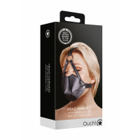 Маска-кляп Head Harness with Mouth Cover and Solid Ball Gag, чорна
