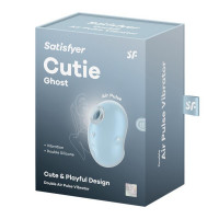 Вакуумний стимулятор клітора для жінок з вібрацією Satisfyer Cutie Ghost, блакитний