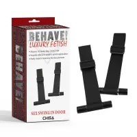 Фіксатори Behave Luxury Fetish Sex Swing In Door, чорні — Переглянути зображення 1