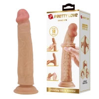 Фалоімітатор PRETTY LOVE -SHARIFE 10(254mm) Sliding Skin Series TPR, Suction base Bendable — Переглянути зображення 1