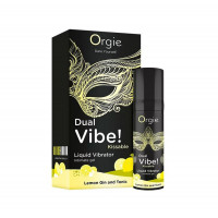 Збуджуючий гель з ефектом вібрації Orgie Dual Vibe! Liquid Vibrator Lemon Gin and Tonic, лимонний дж
