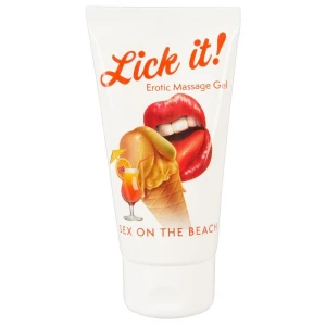 Масажний гель Lick it Erotic Massage Gel Sex On The Beach, секс на пляжі, 50 мл